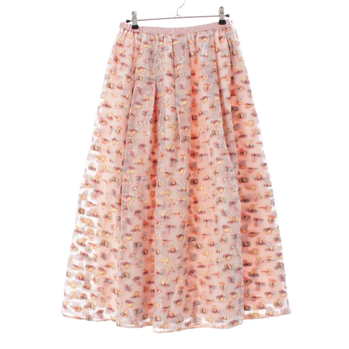 Drawer Cotton nylon PRE2 Organ Cut Jacquard See-Through Long skirt 6524-299-1840 pink 38
