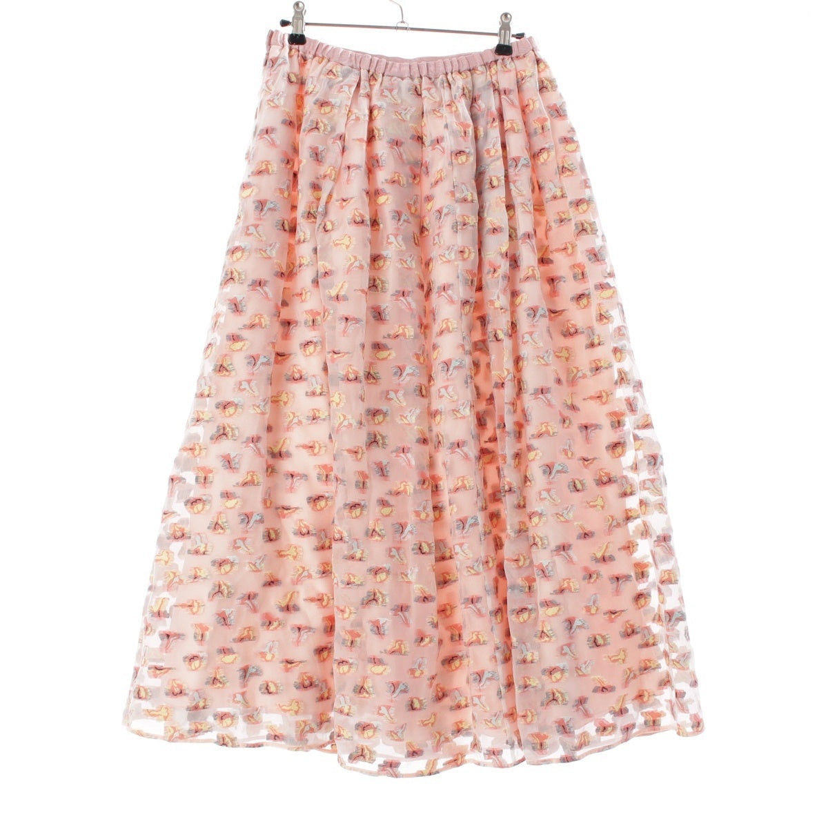 Drawer Cotton nylon PRE2 Organ Cut Jacquard See-Through Long skirt 6524-299-1840 pink 38