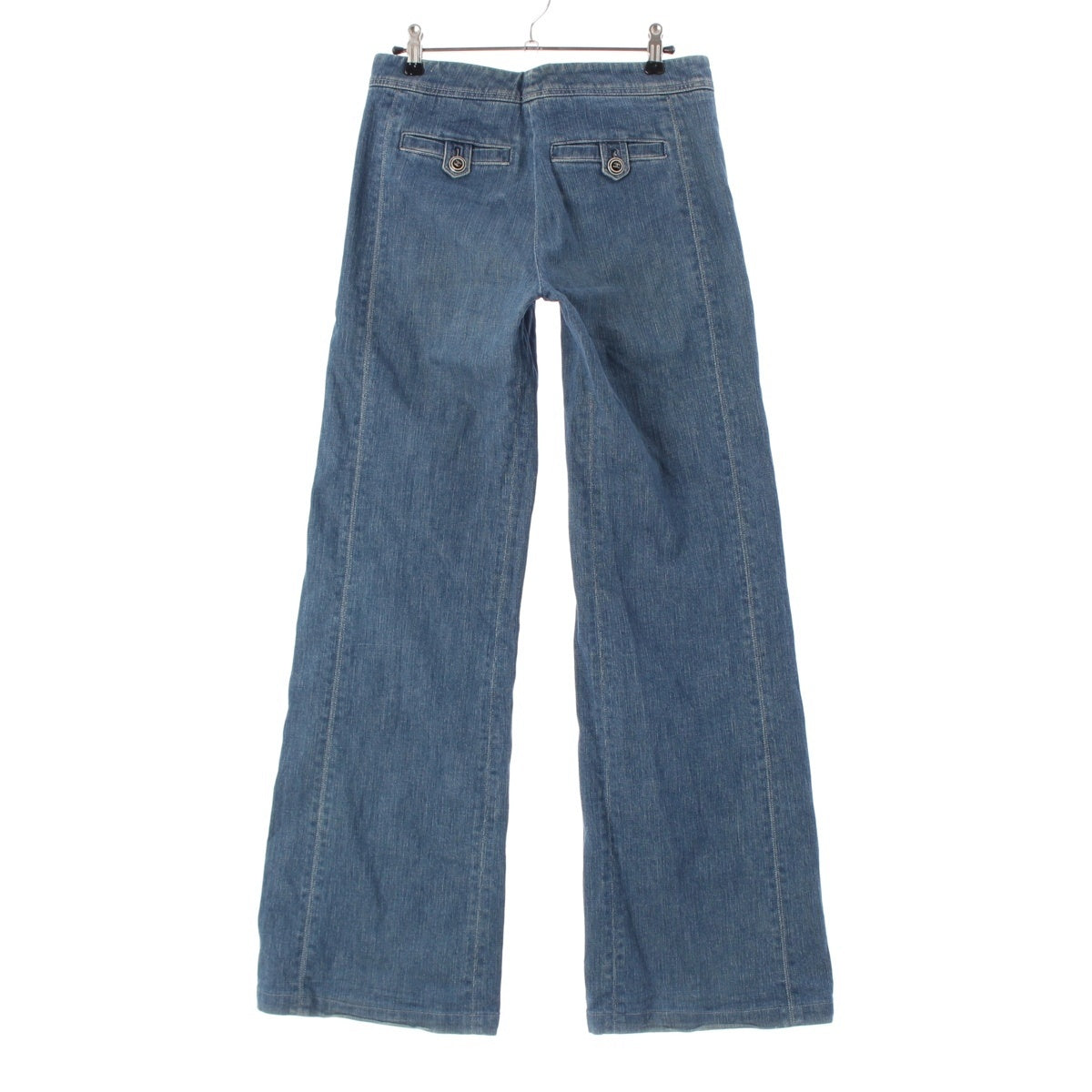 CHANEL COCO Button Flare Denim pants jeans P29930 blue 38