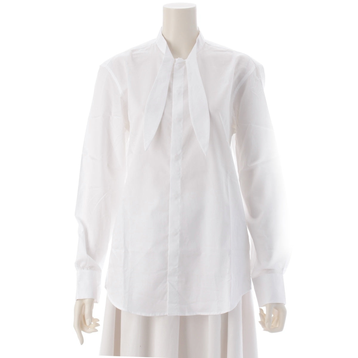 BOURRIENNE Paris X cotton Bowtie long sleeve shirt blouse tops 6511-343-0533 white 38