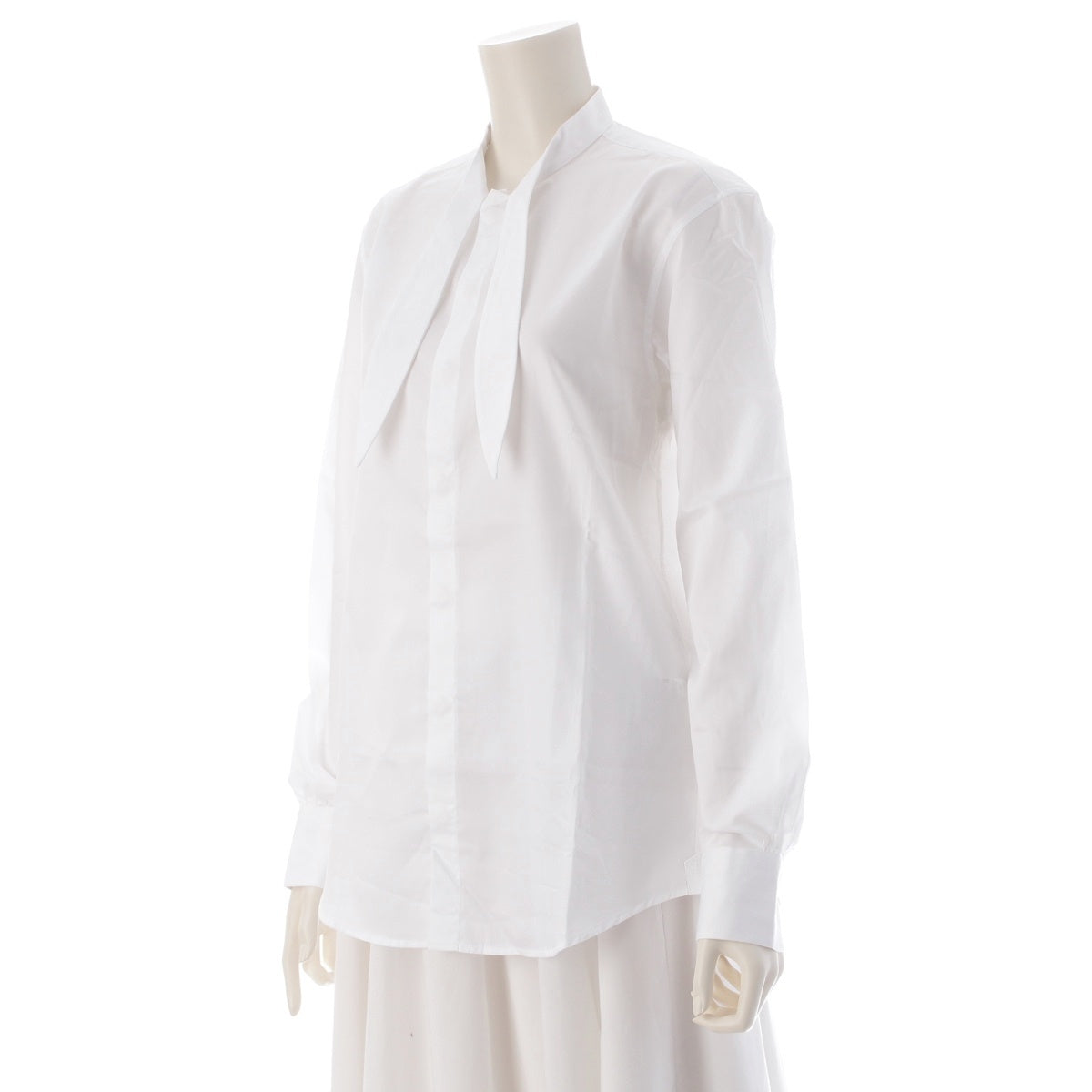 BOURRIENNE Paris X cotton Bowtie long sleeve shirt blouse tops 6511-343-0533 white 38