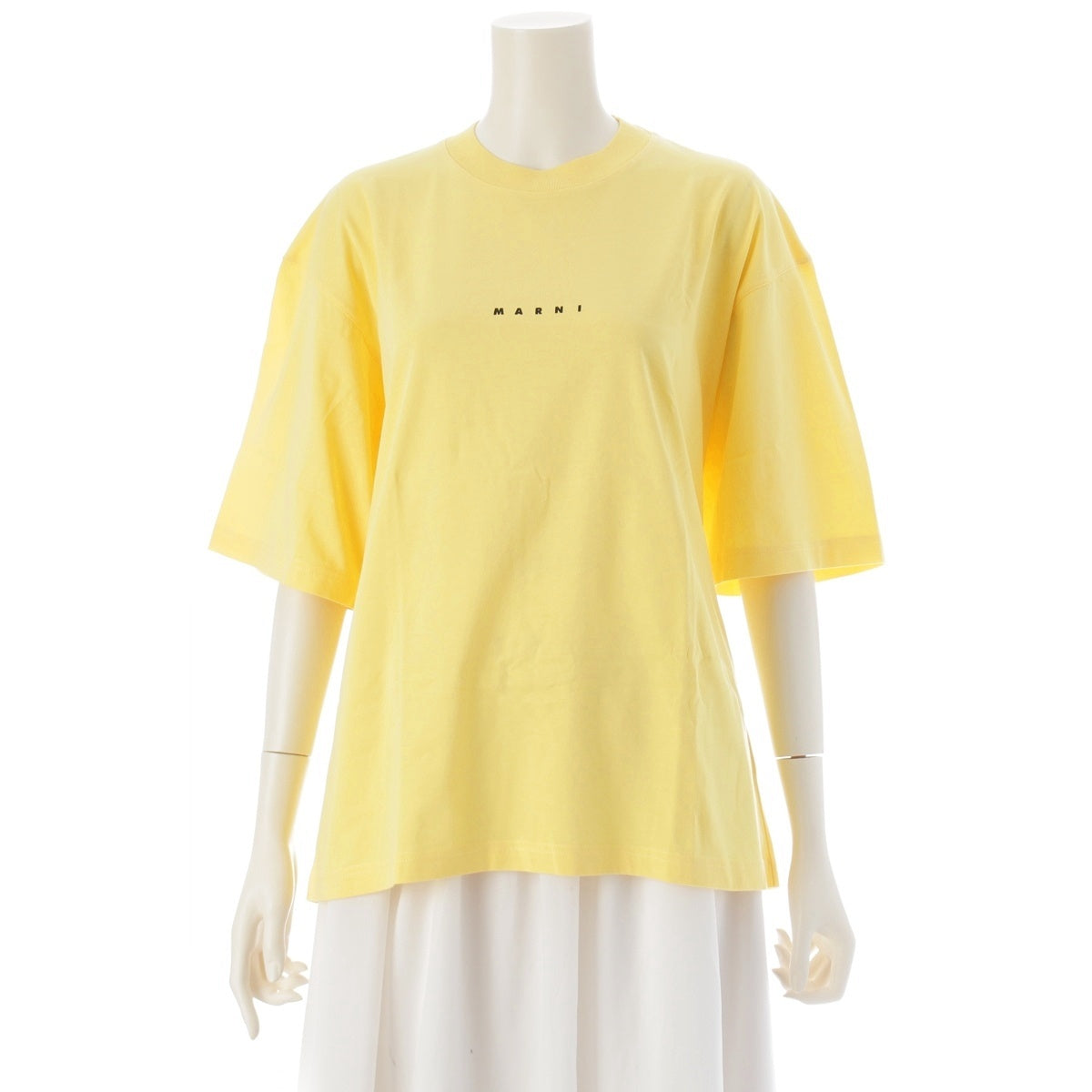 MARNI Logo print Cut T-shirt tops THJE0263P1 yellow 40