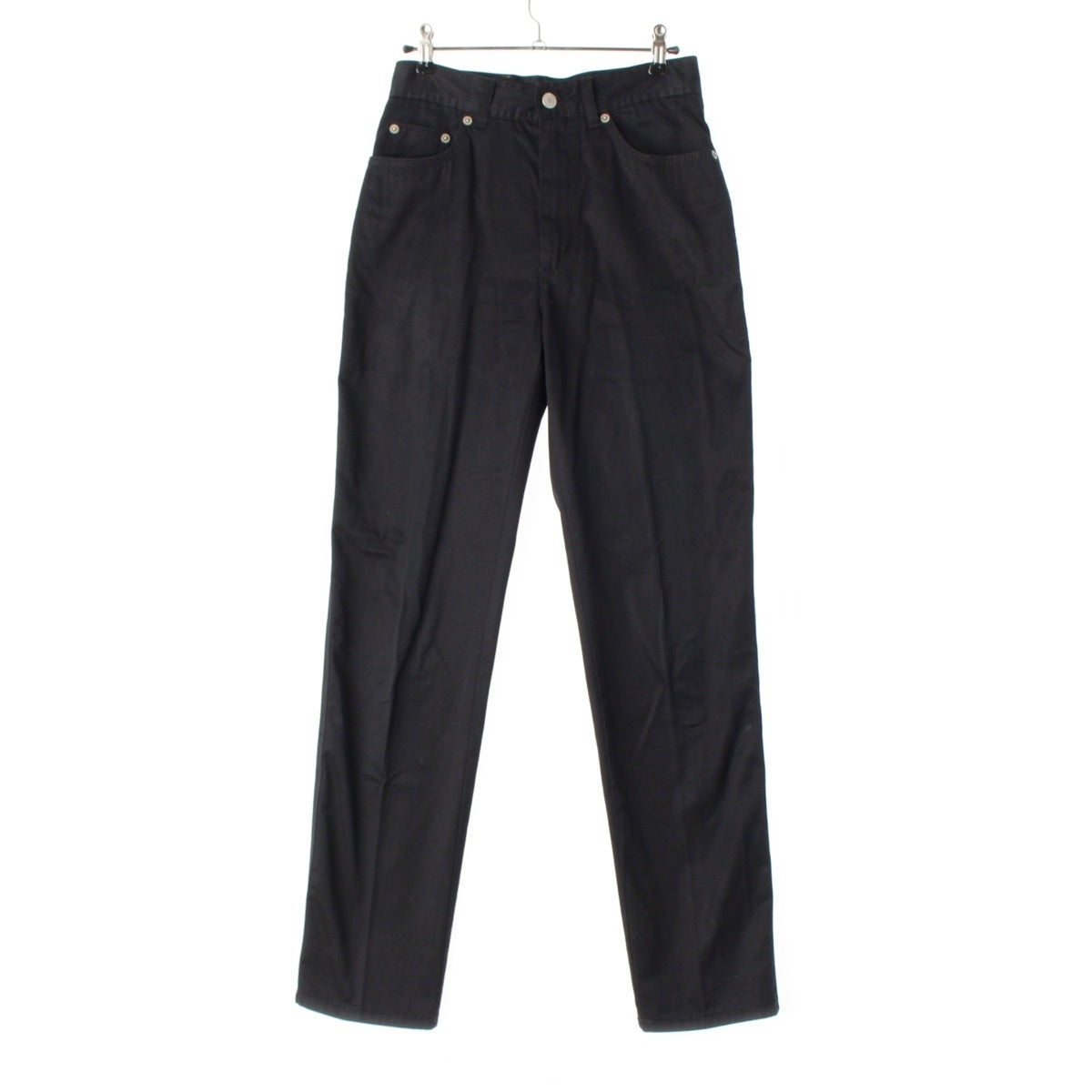 GUCCI cotton Logo Twill Leather Patch Pants Bottoms black 40