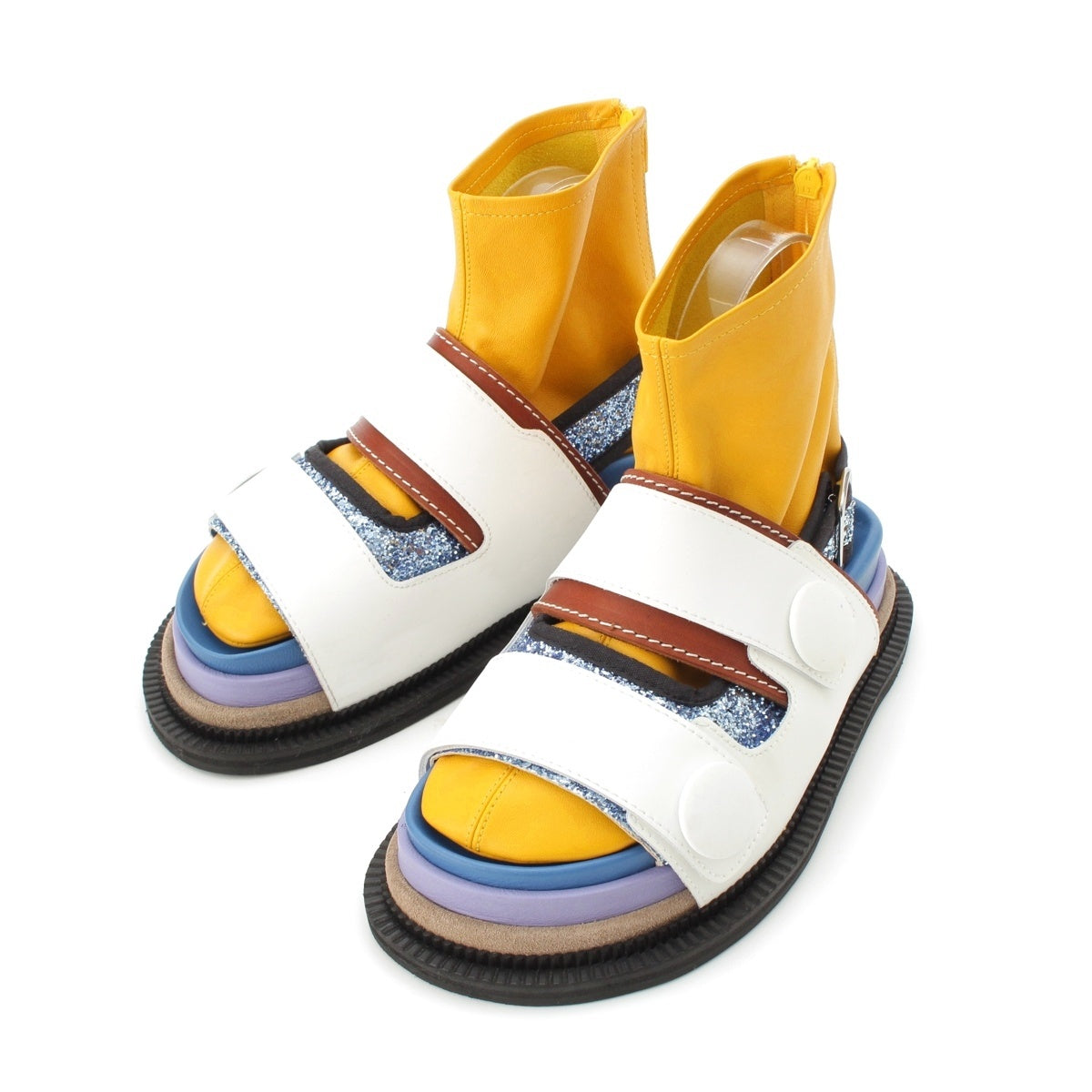 Maison Margiela leather Gladiator Glitter Sandals S58WP0176 multicolor 37