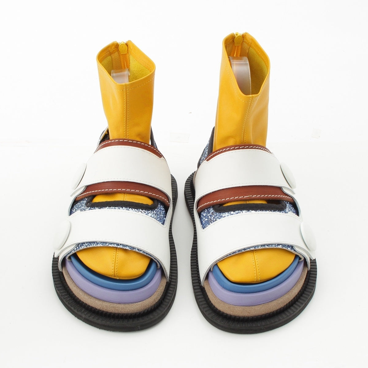 Maison Margiela leather Gladiator Glitter Sandals S58WP0176 multicolor 37