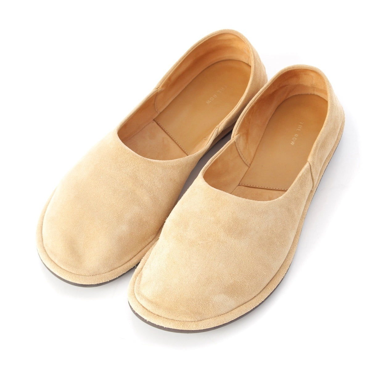 THE ROW Suede CANAL SLIP ON flat slip-ons Slip-on shoes beige 36