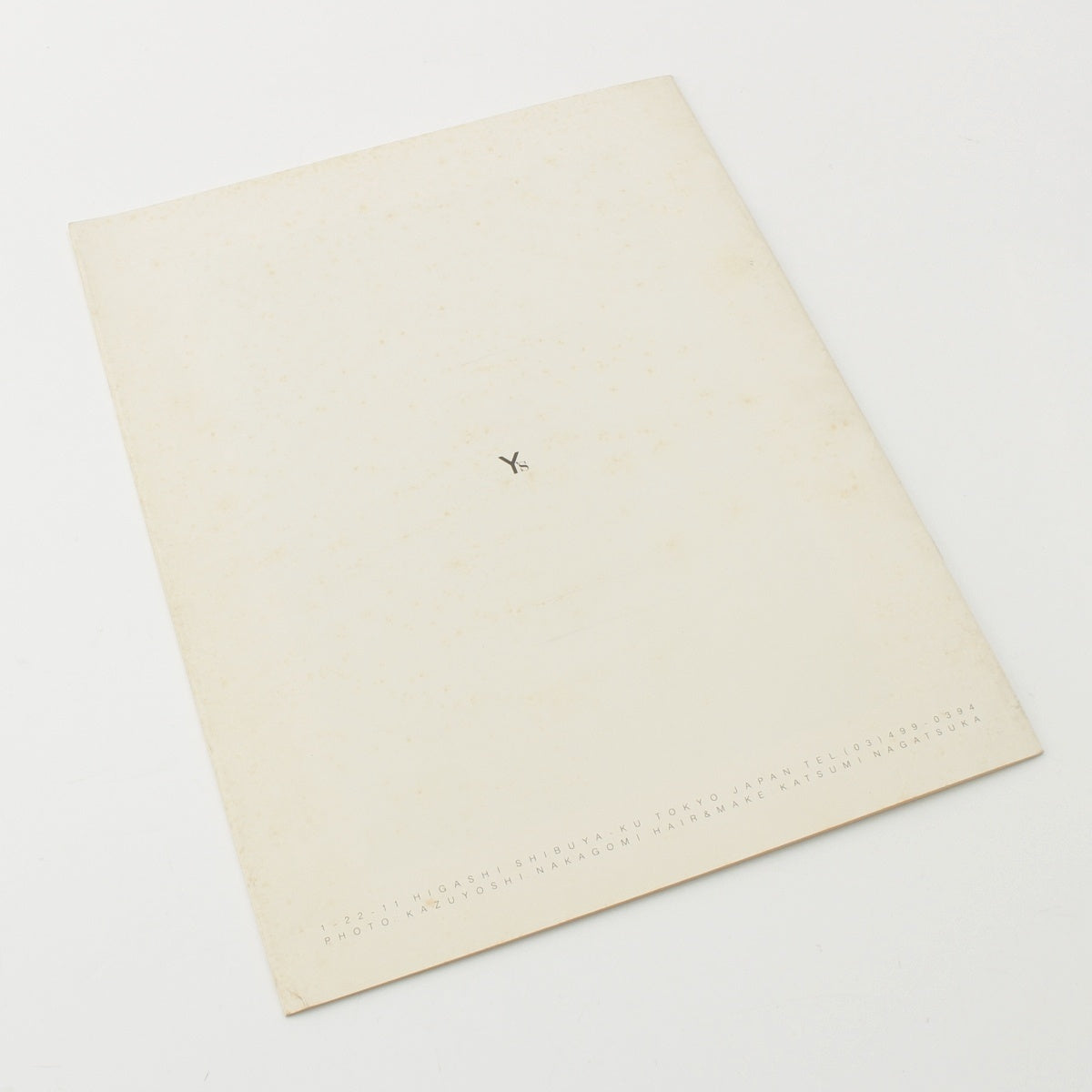 Y's 85/86 AUTUMN & WINTER Lookbook Photo Book Book white