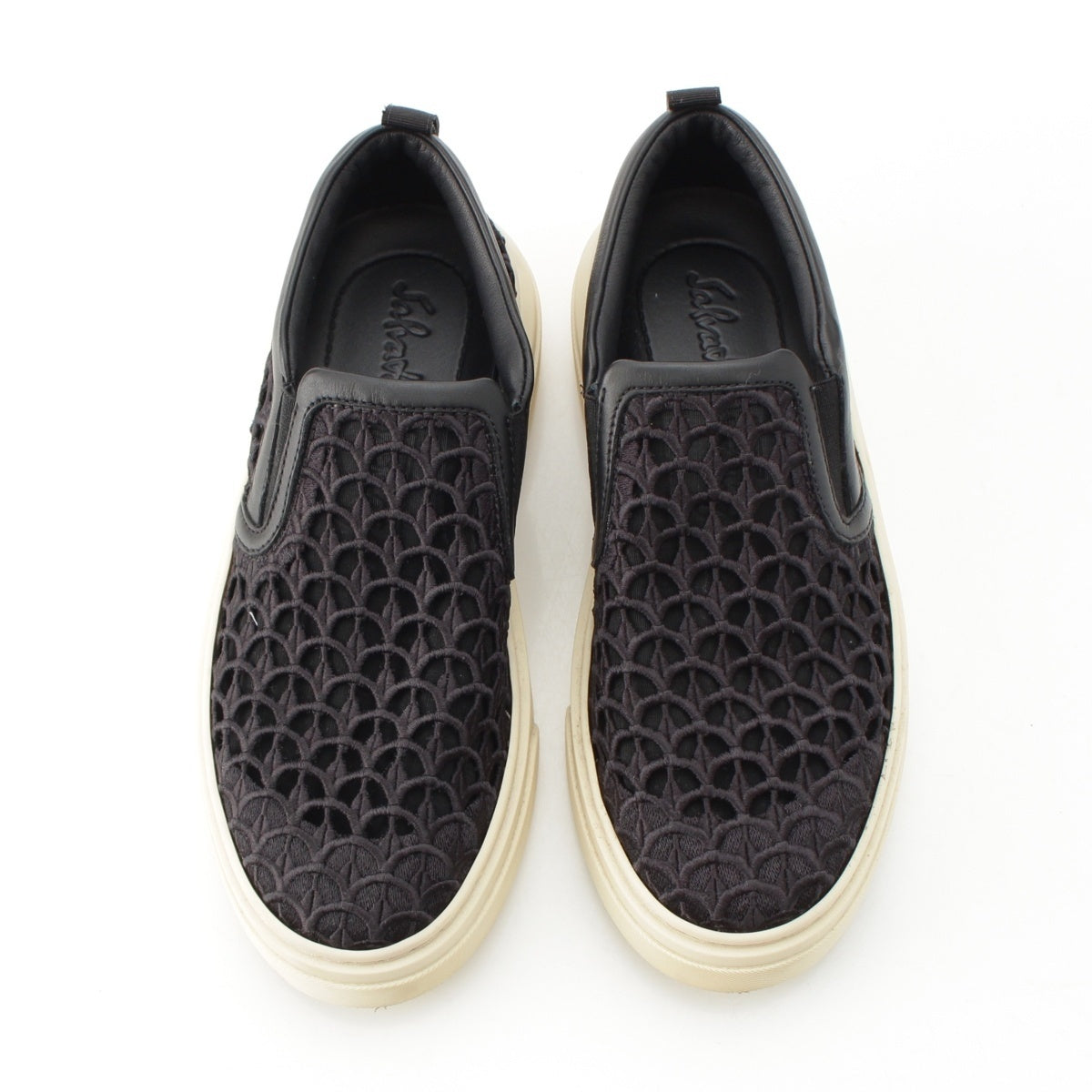 Salvatore Ferragamo logo lace Slip-on Sneaker shoes black 7