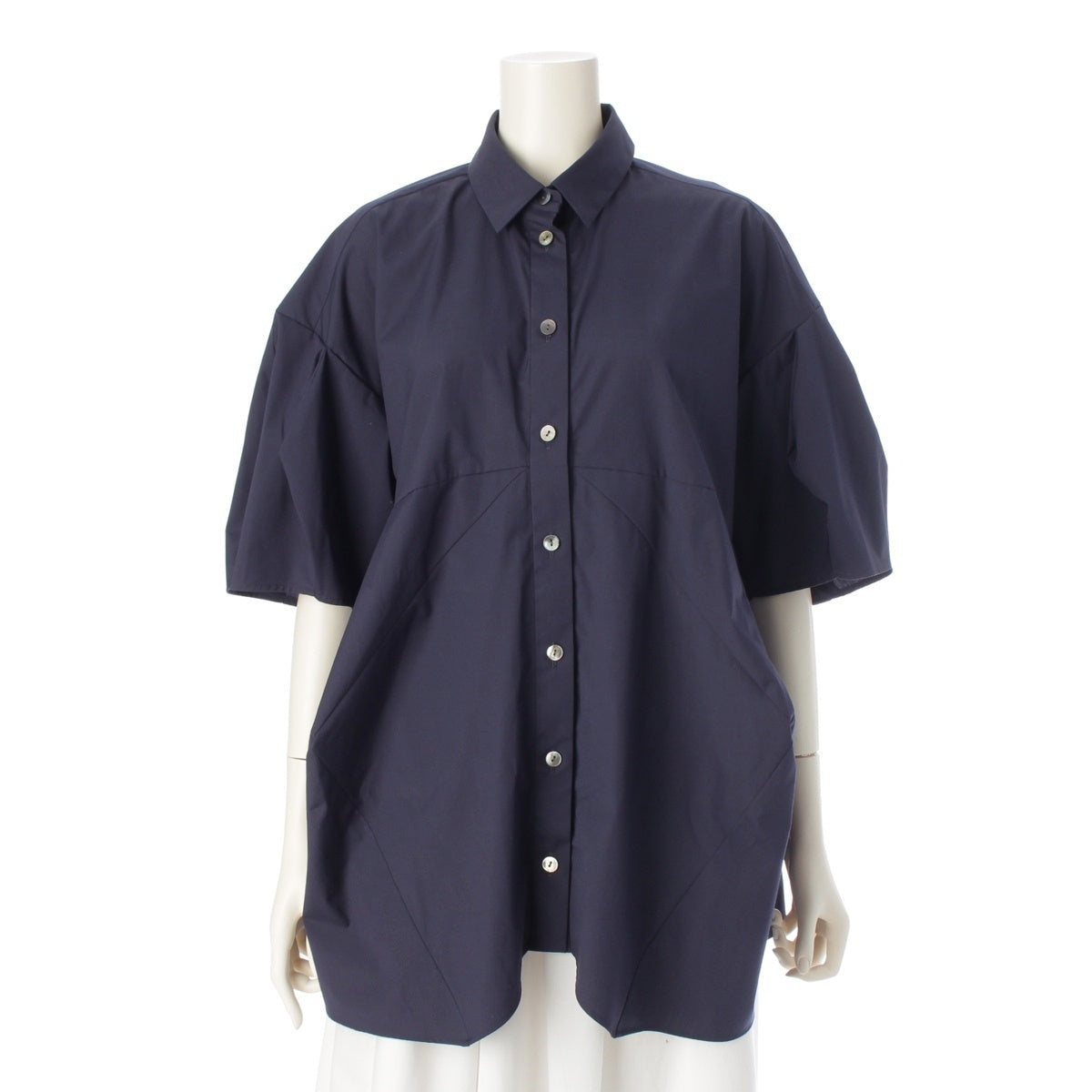 ENFOLD HALF SLEEVES SHIRT cotton Sleeve side buttons Short sleeve shirt 300IS530-1531 Navy 38