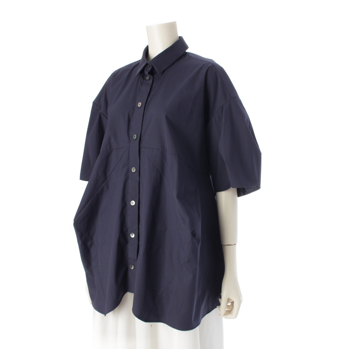 ENFOLD HALF SLEEVES SHIRT cotton Sleeve side buttons Short sleeve shirt 300IS530-1531 Navy 38