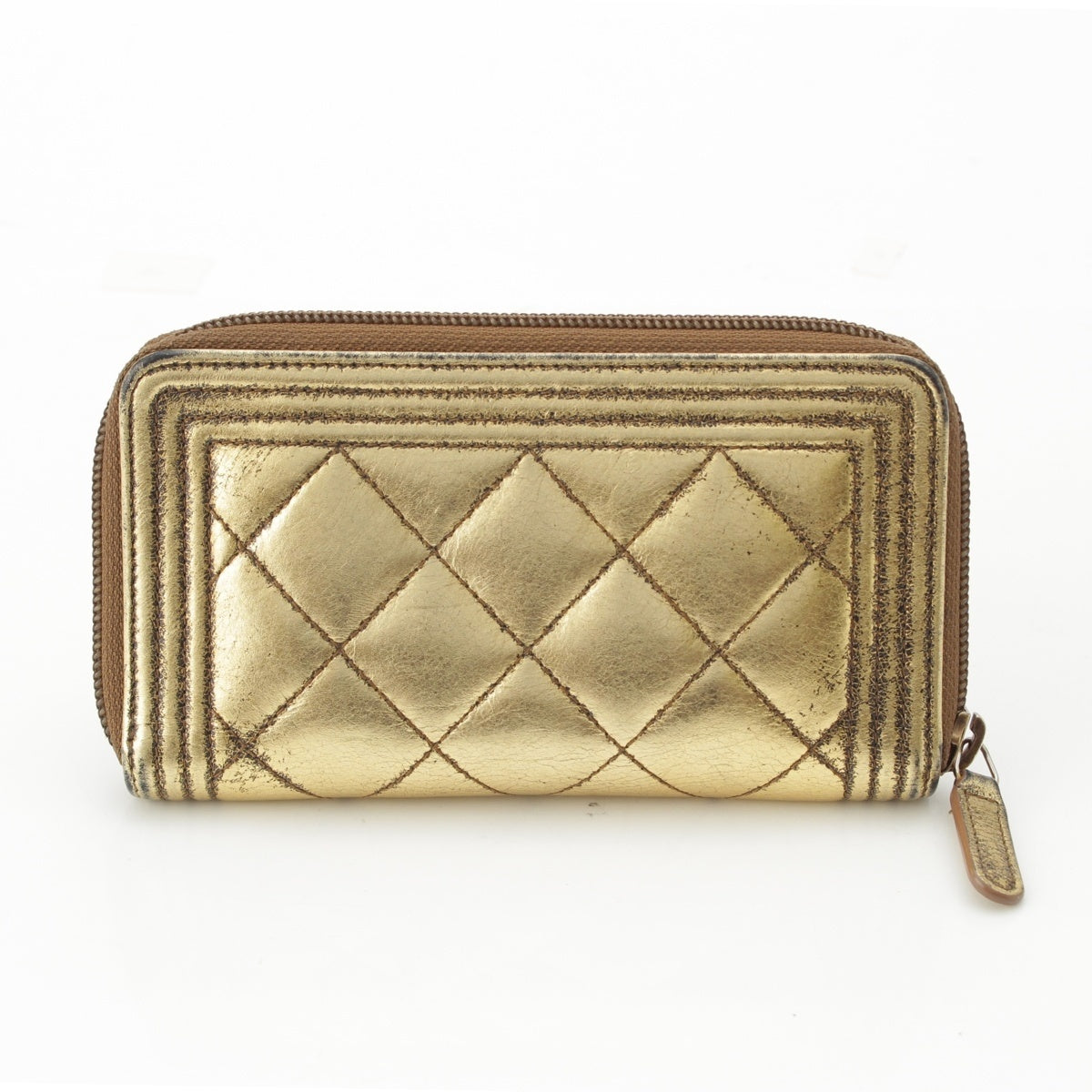 CHANEL Boy Chanel Small COCO Mark Round Zip Coin Card Case gold