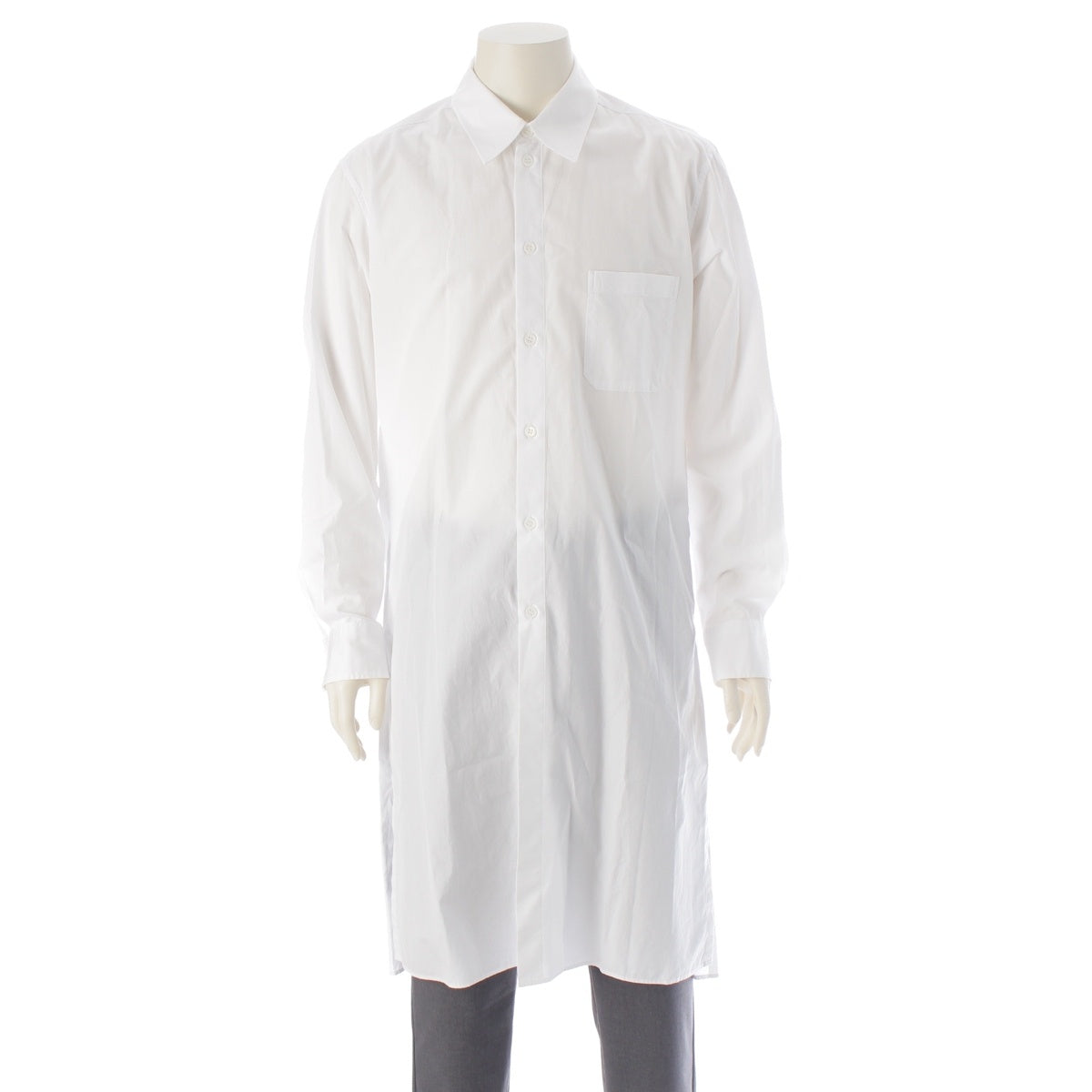 Yohji Yamamoto cotton Long sleeve shirt Long top dress UB-B59-080 white 3