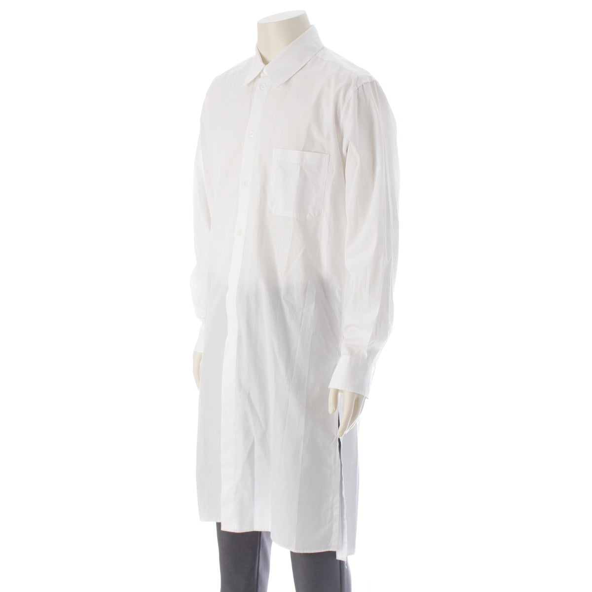 Yohji Yamamoto cotton Long sleeve shirt Long top dress UB-B59-080 white 3