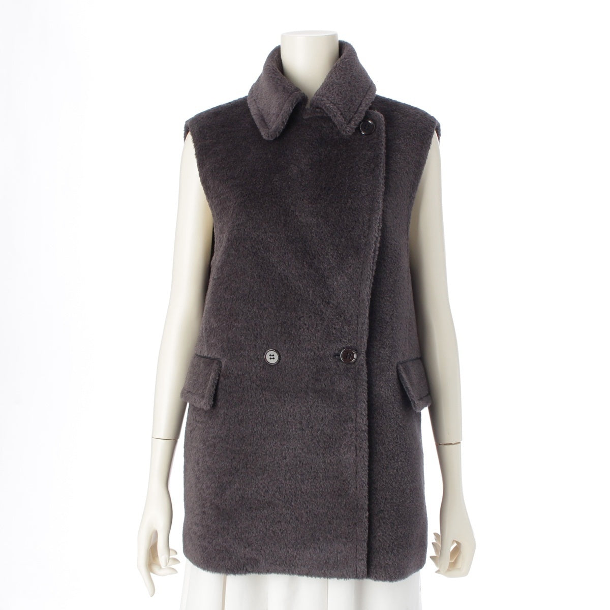 Drawer wool alpaca Best Sleeveless jacket 6522-299-0883 Charcoal gray 36