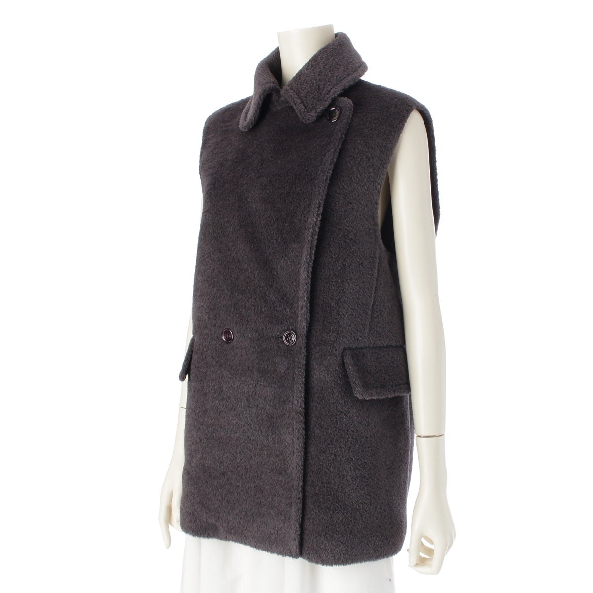 Drawer wool alpaca Best Sleeveless jacket 6522-299-0883 Charcoal gray 36