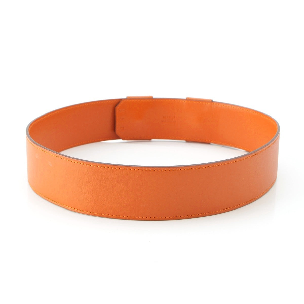 HERMES leather H motif belt Accessory Orange 40