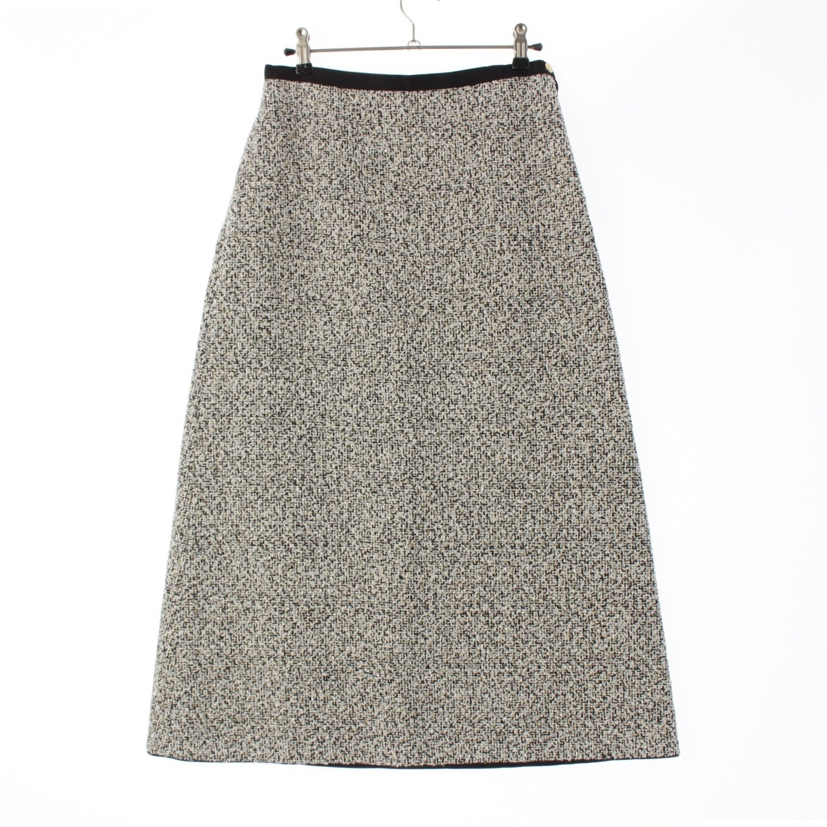 Drawer Cotton nylon Gold button glitter tweed long skirt 6524-299-1762 Black White 36