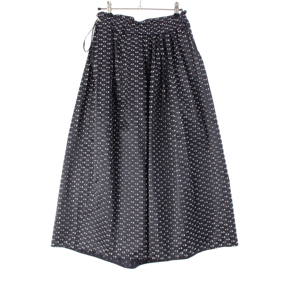 Drawer Nylon PRE1 Cut Dobby Gathered Long skirt 6524-299-1668 Navy white 36