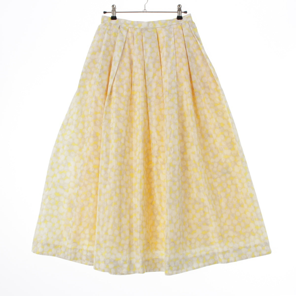 Drawer Silk blend All-over dot long skirt 6524-299-1756 Yellow gray 36