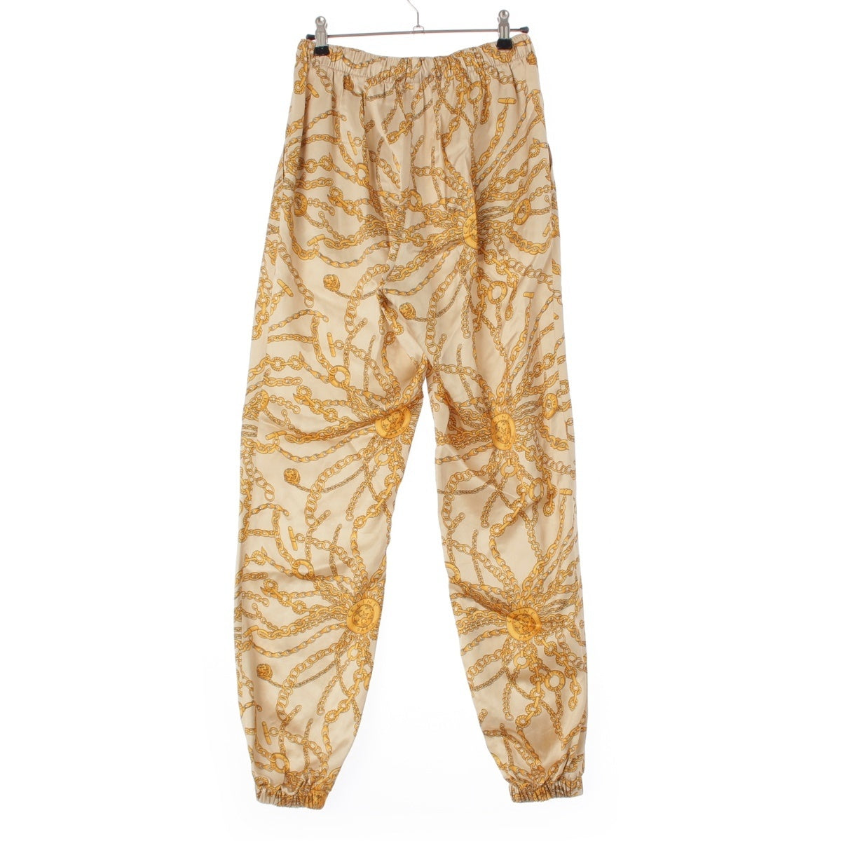 CELINE Rayon Logo Chain Pattern Saruel pants Bottoms Beige gold 34