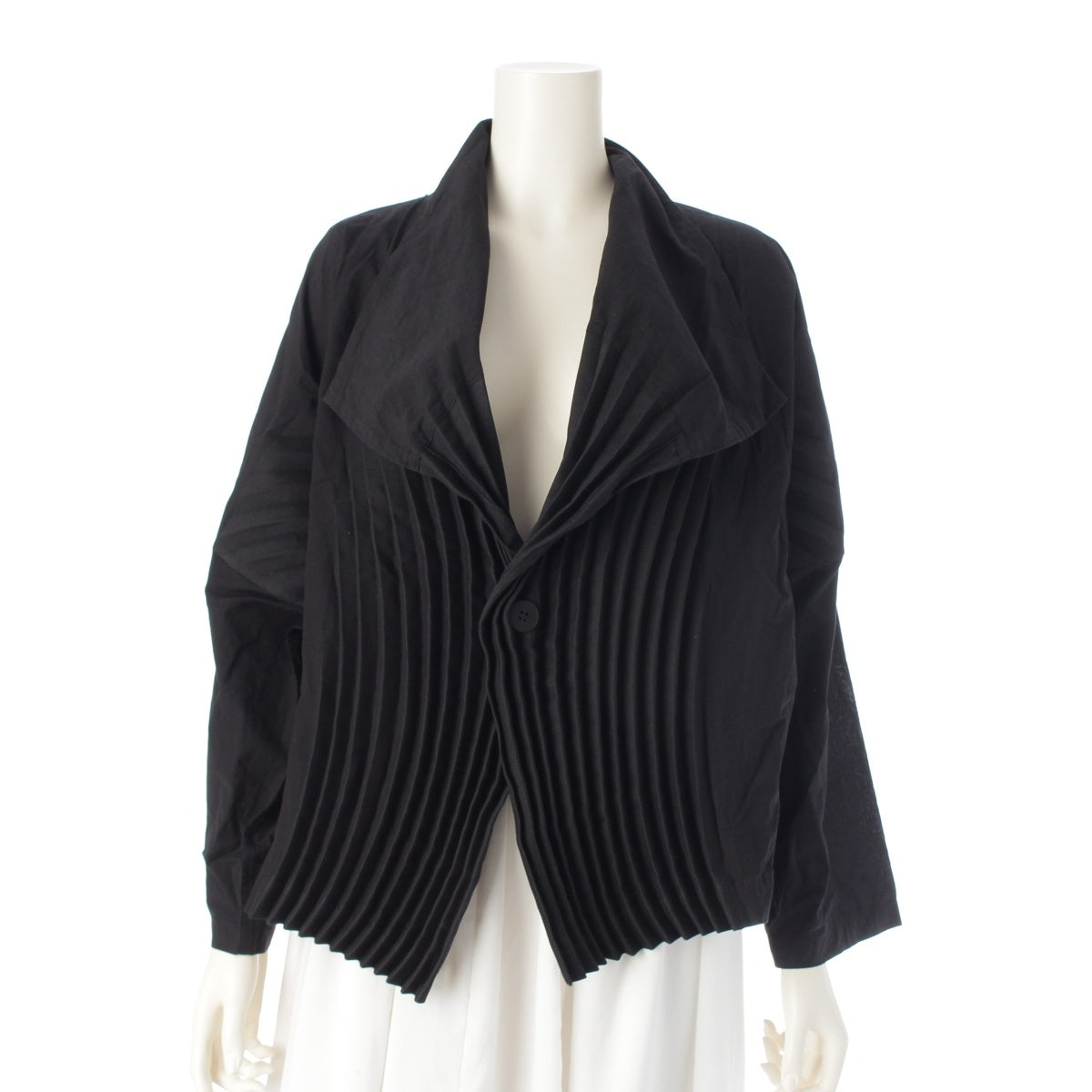 ISSEY MIYAKE cotton Pleated design Jacket outer IM13FD154 black 2