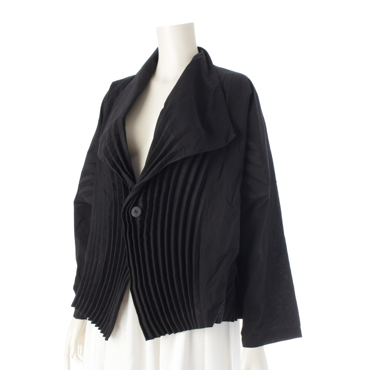 ISSEY MIYAKE cotton Pleated design Jacket outer IM13FD154 black 2