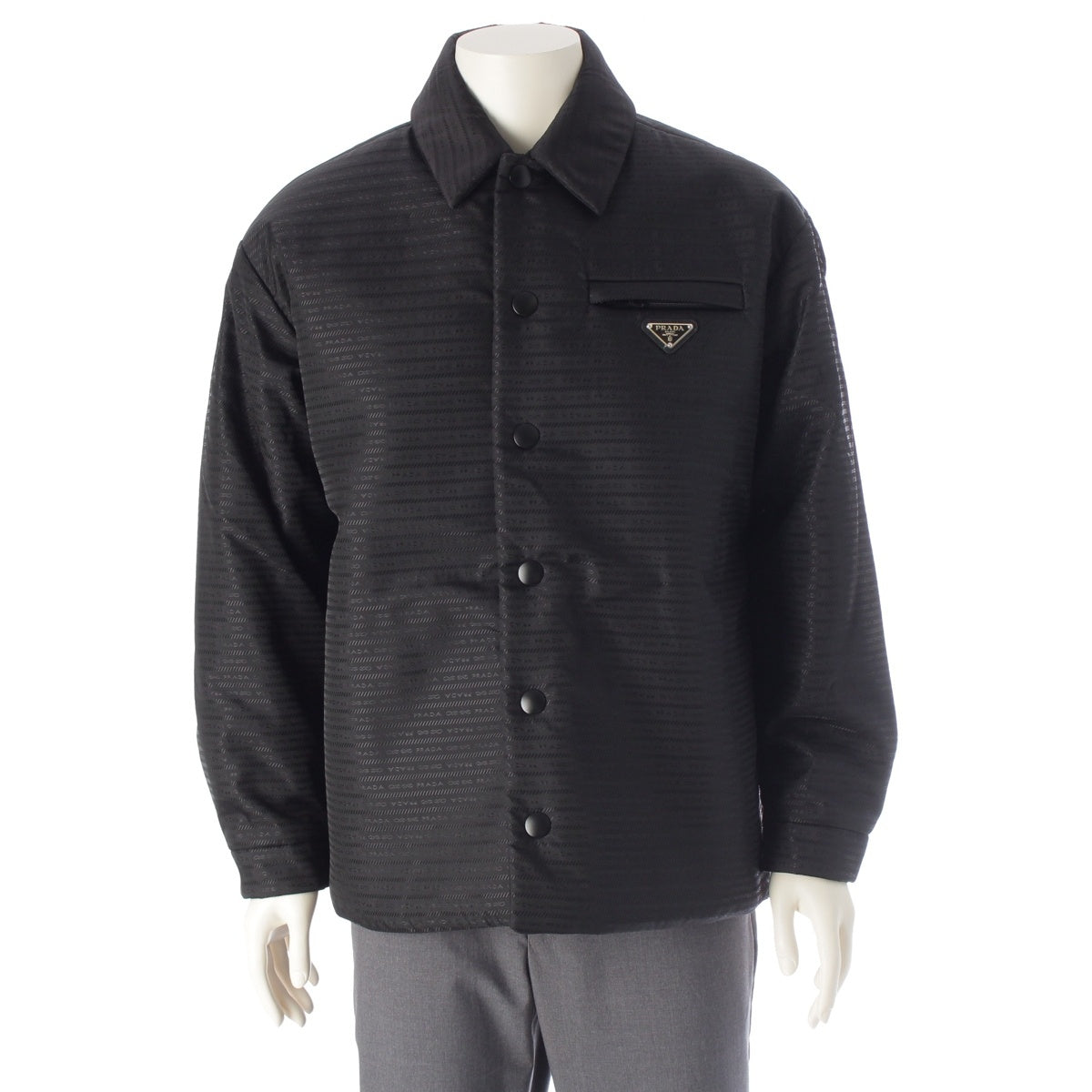 PRADA Nylon All-over logo pattern Triangle logo Nylon jacket outer SC615 black XS