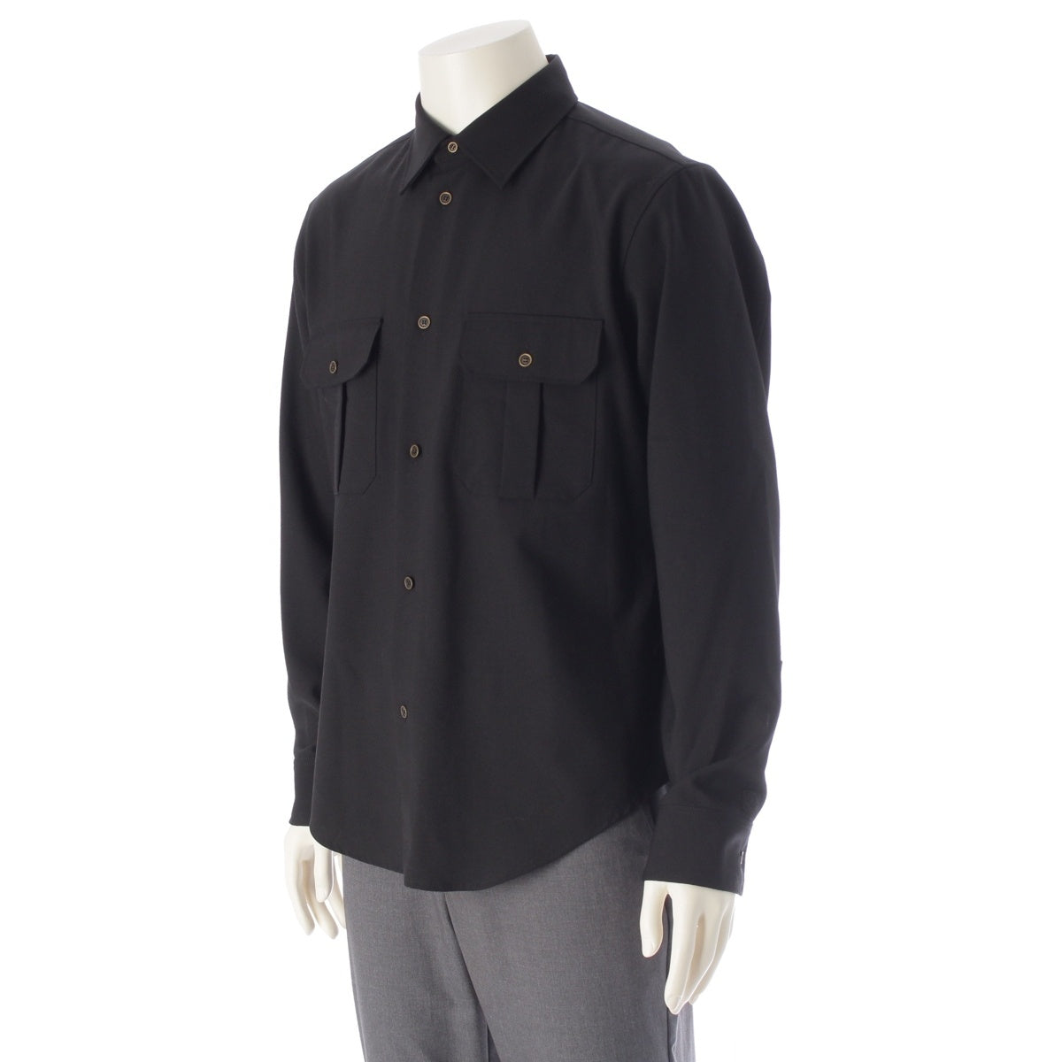 LOEWE wool Anagram logo shirt blouse tops H526Y05X24 black 37