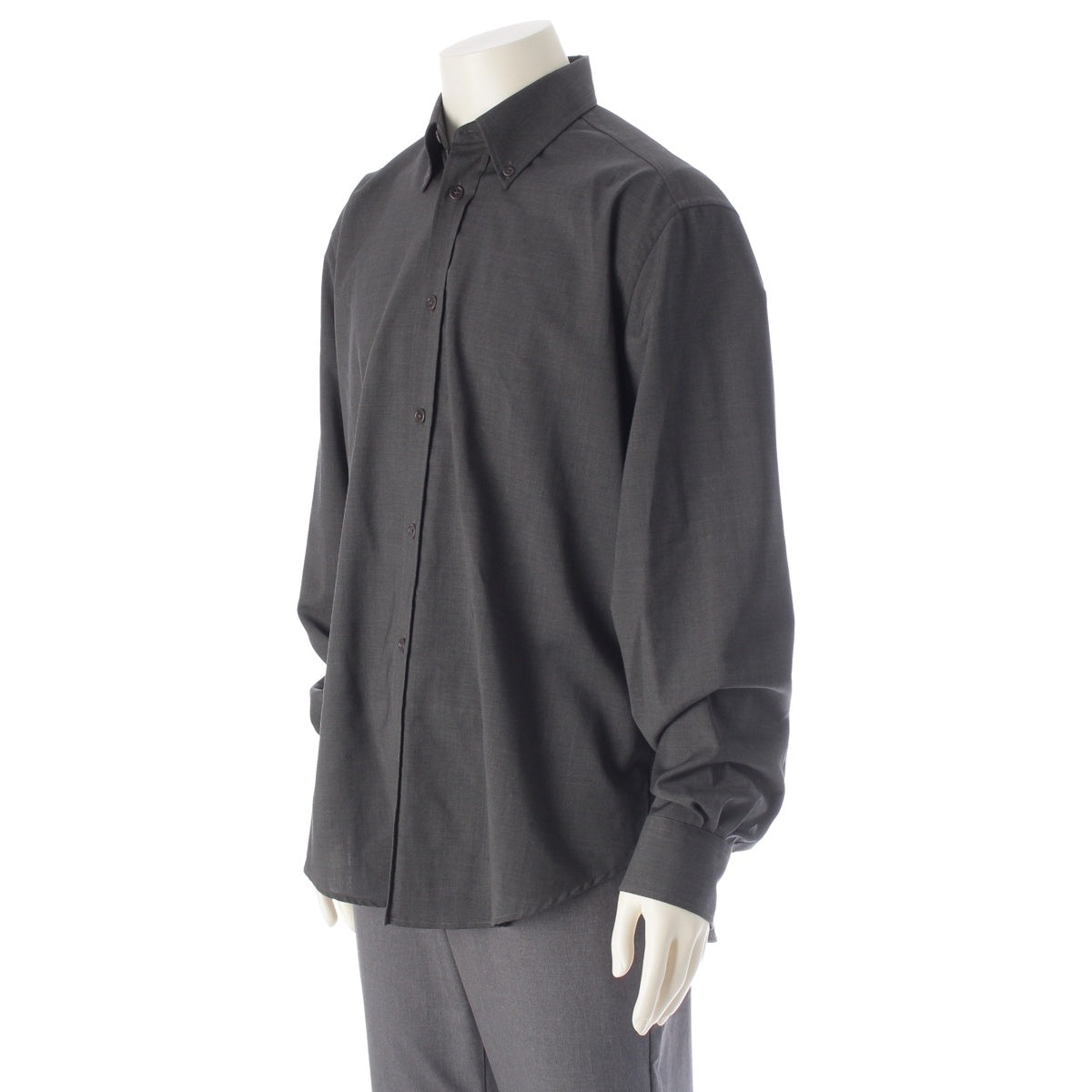 FENDI Virgin wool FF logo shirt blouse tops FS1275 gray 38