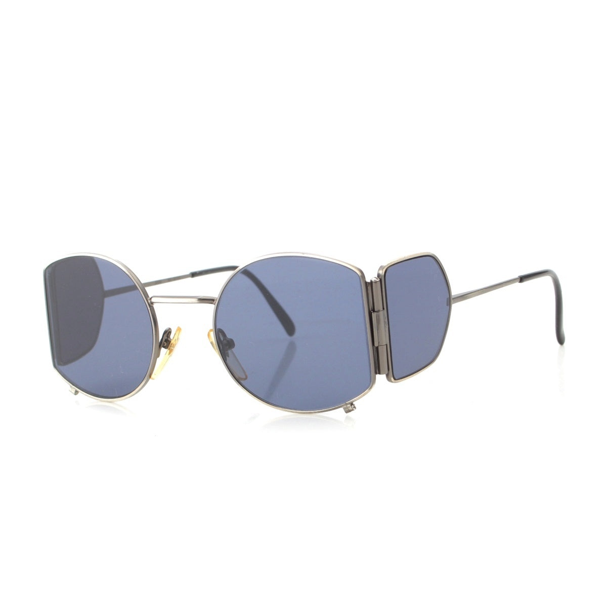 JEAN-PAUL GAULTIER Vintage Side Shield Steampunk sunglasses Eyewear 56-9172 Silverx navy