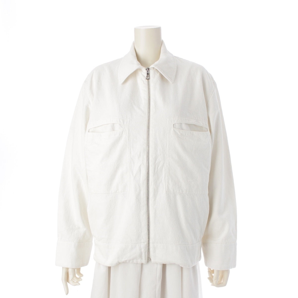 STUDIO NICHOLSON MARQUE JACKET Marc Jacket cotton Zip up blouson outer SN-287 A white S