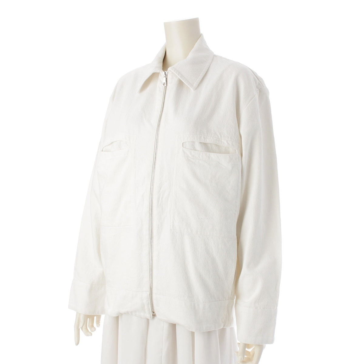 STUDIO NICHOLSON MARQUE JACKET Marc Jacket cotton Zip up blouson outer SN-287 A white S