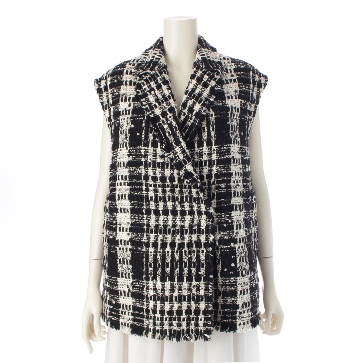 Drawer WINTER1 BOUCLETWD tweed Boucle sleeveless Jacket 6522-299-0822 black 36