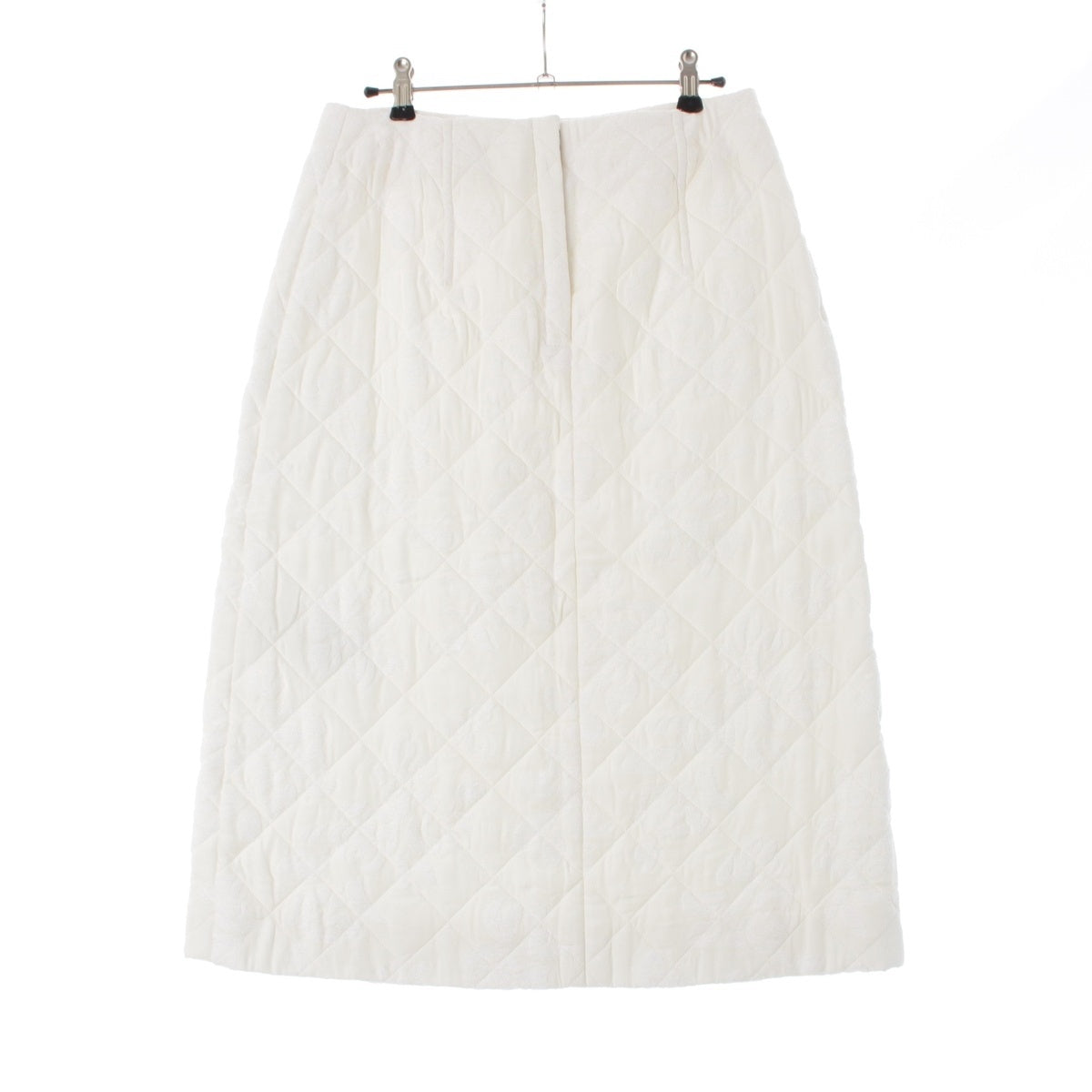 JIL SANDER Rayon Quilting Padded flower jacquard skirt Bottoms white 34