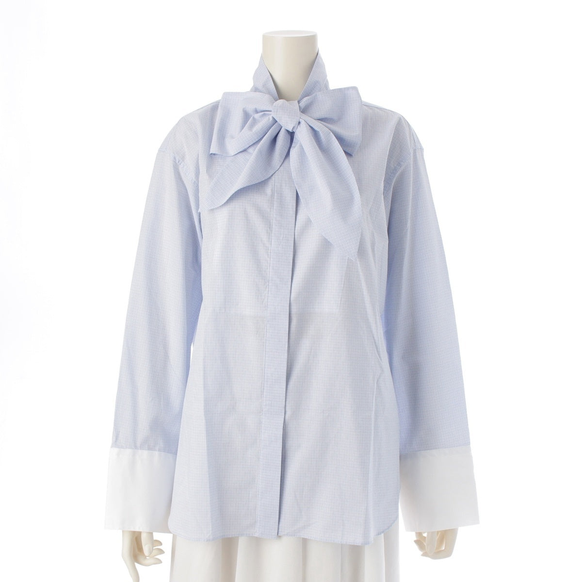 Drawer SPRING Thailand blouse Long sleeve top 6511-299-0545 Light blue white 36
