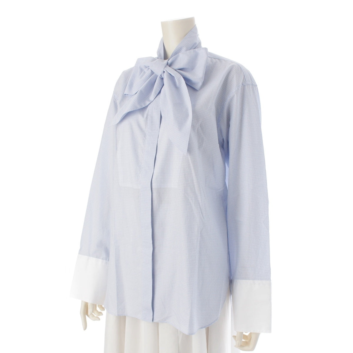 Drawer SPRING Thailand blouse Long sleeve top 6511-299-0545 Light blue white 36