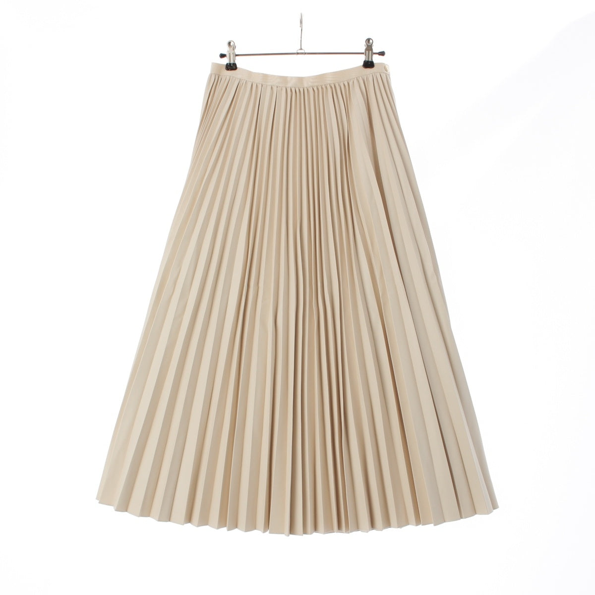 Drawer Faux leather, silk, rayon Accordion Pleated skirt Bottoms long 6524-299-1837 Beige Ivory 38