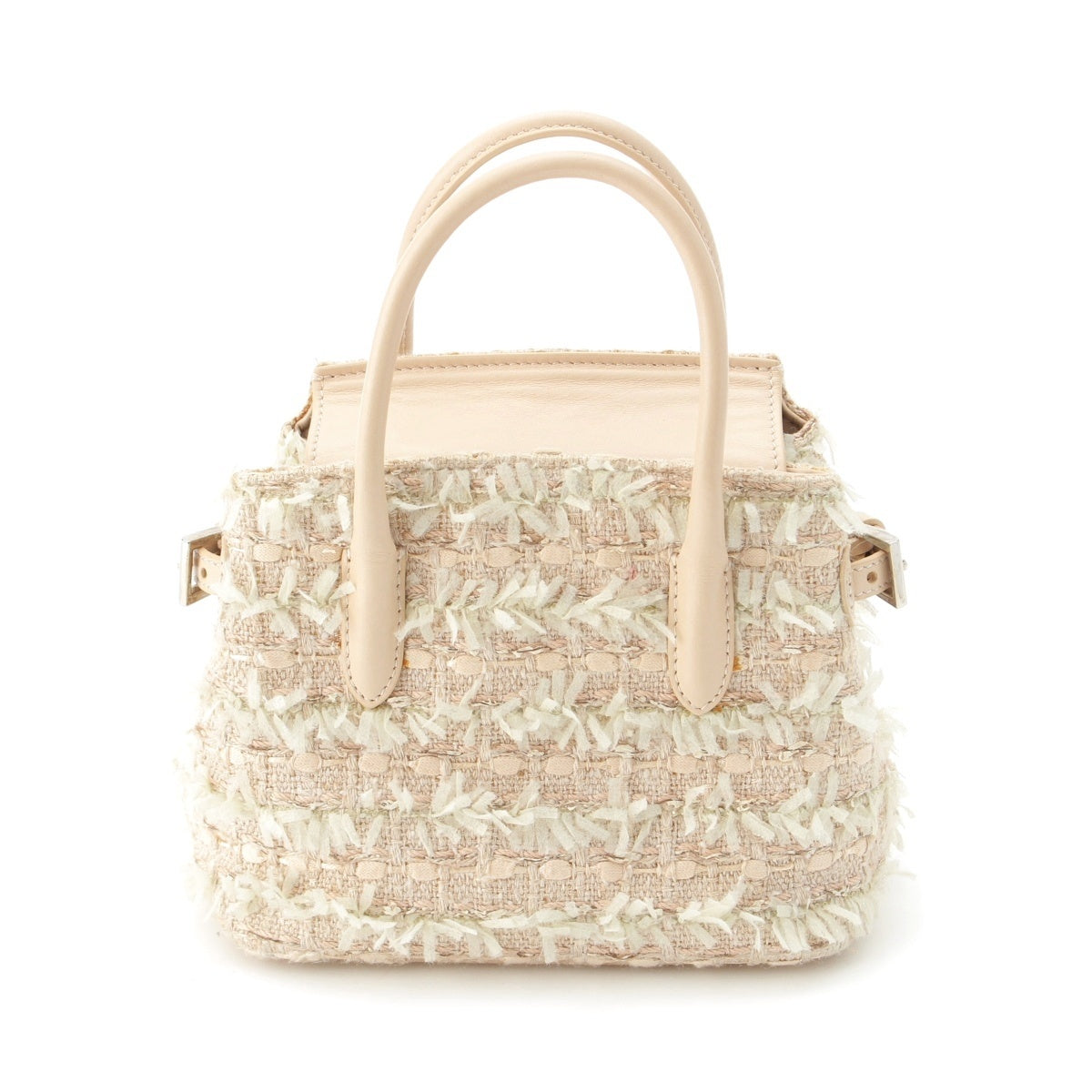 FOXEY Mini Canelé tweed 2WAY Handbag Shoulder 41305 beige