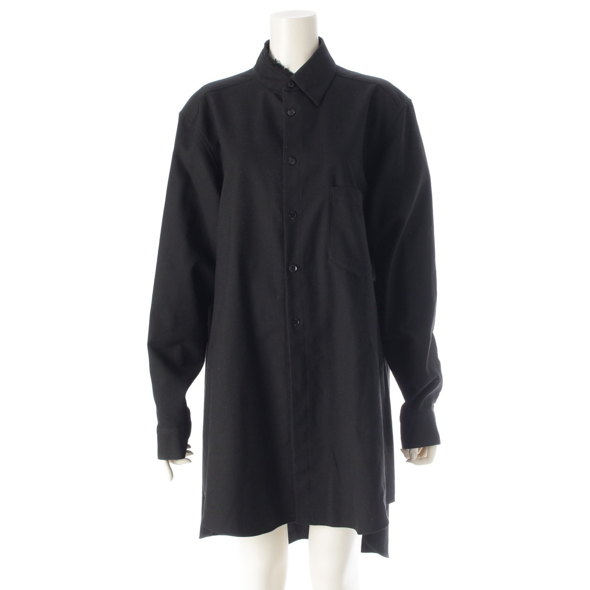 Yohji Yamamoto Grand Wai Asymmetrical Collar Long Long sleeve shirt GV-B07-100 black 3