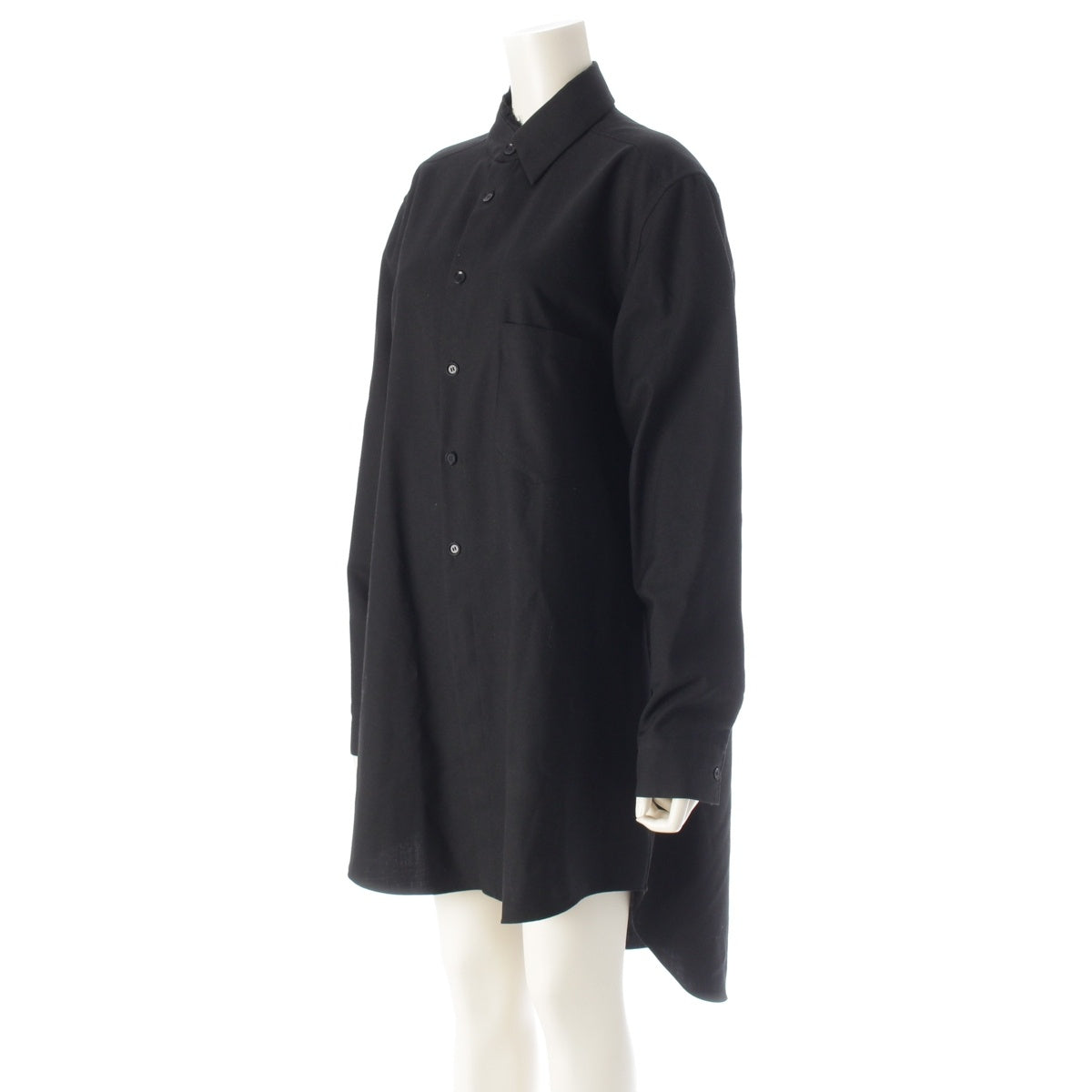 Yohji Yamamoto Grand Wai Asymmetrical Collar Long Long sleeve shirt GV-B07-100 black 3