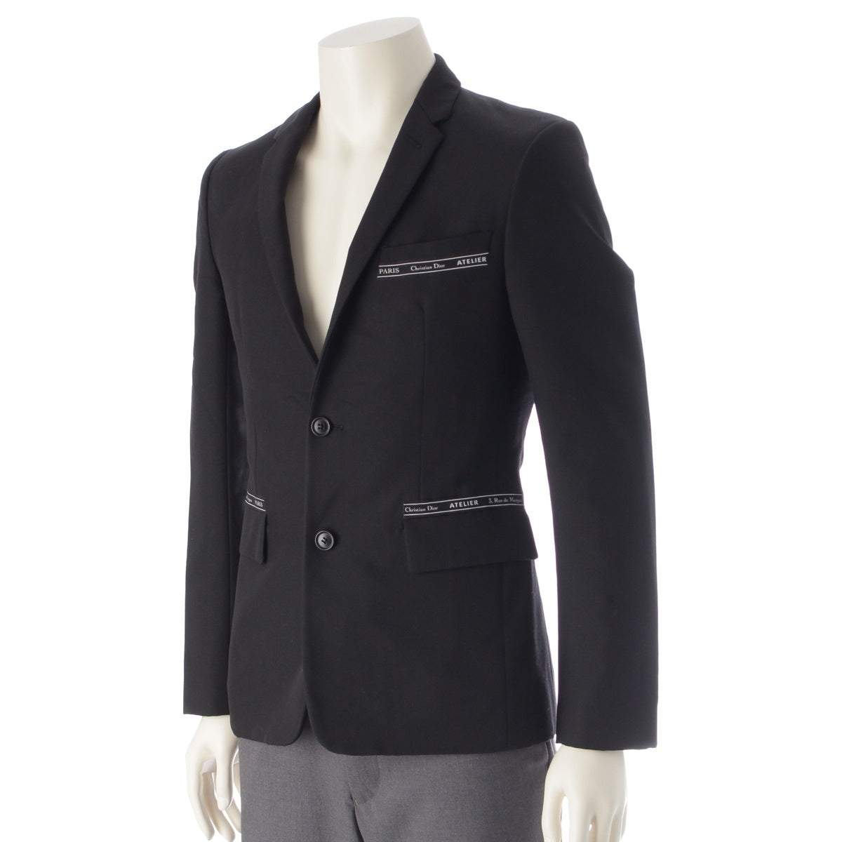 Dior Wool mohair Atelier Tape Logo tailored jacket 833C236X4286 black 42