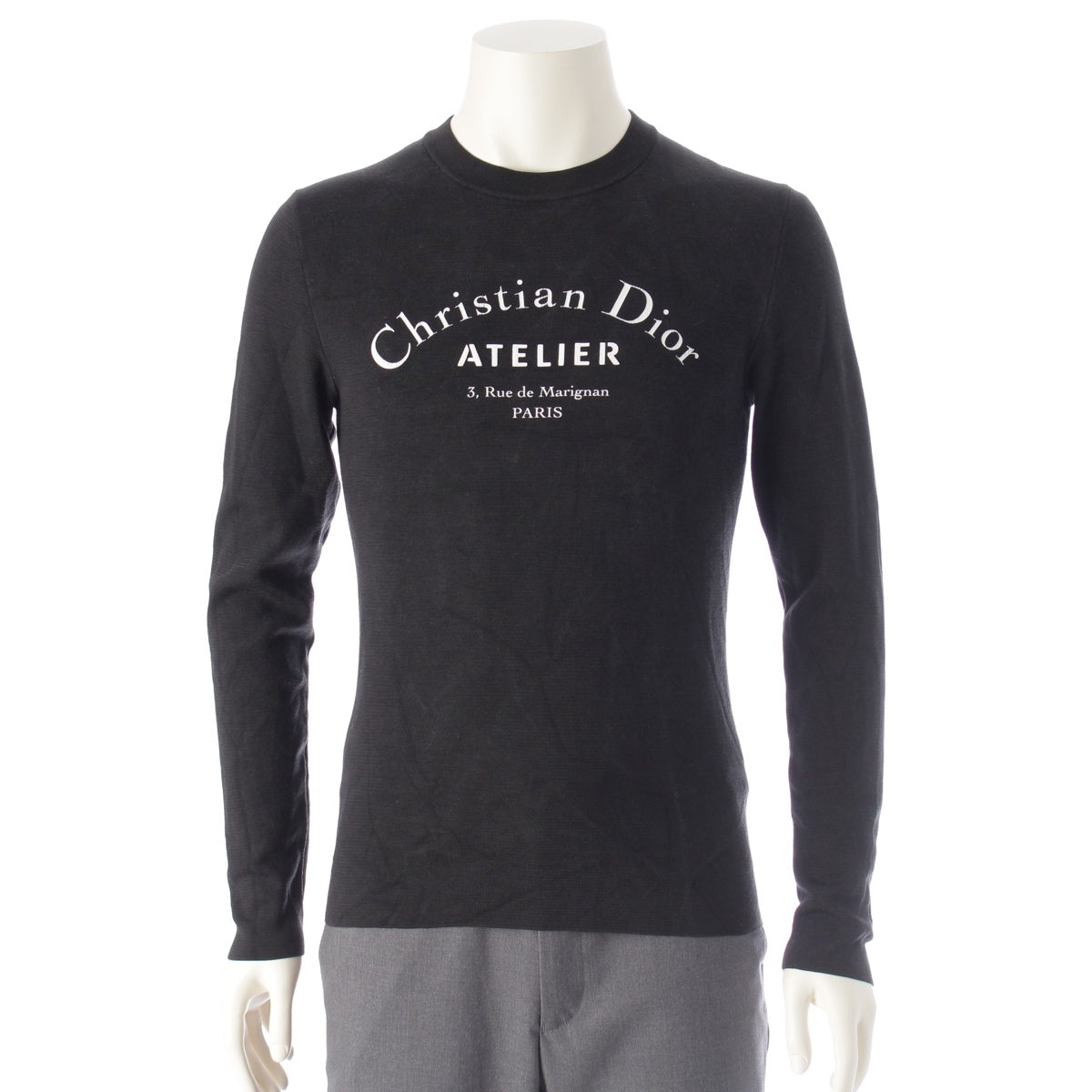 DIOR HOMME Silk blend wool Atelier logo sweatshirt sweat tops 863M657IT313 black S