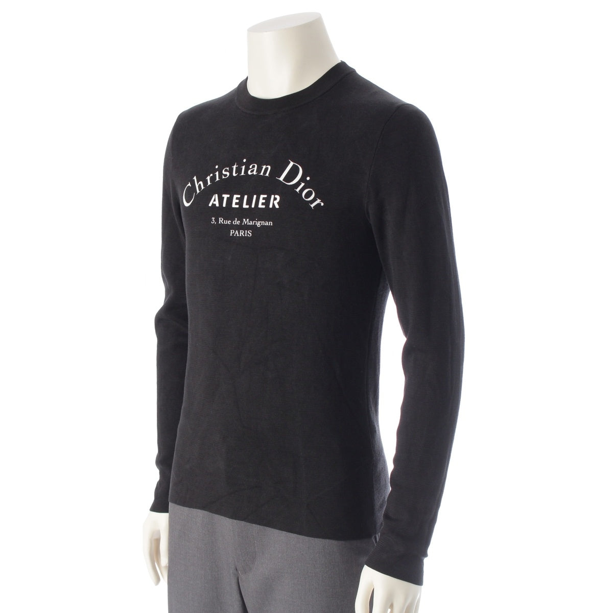 DIOR HOMME Silk blend wool Atelier logo sweatshirt sweat tops 863M657IT313 black S