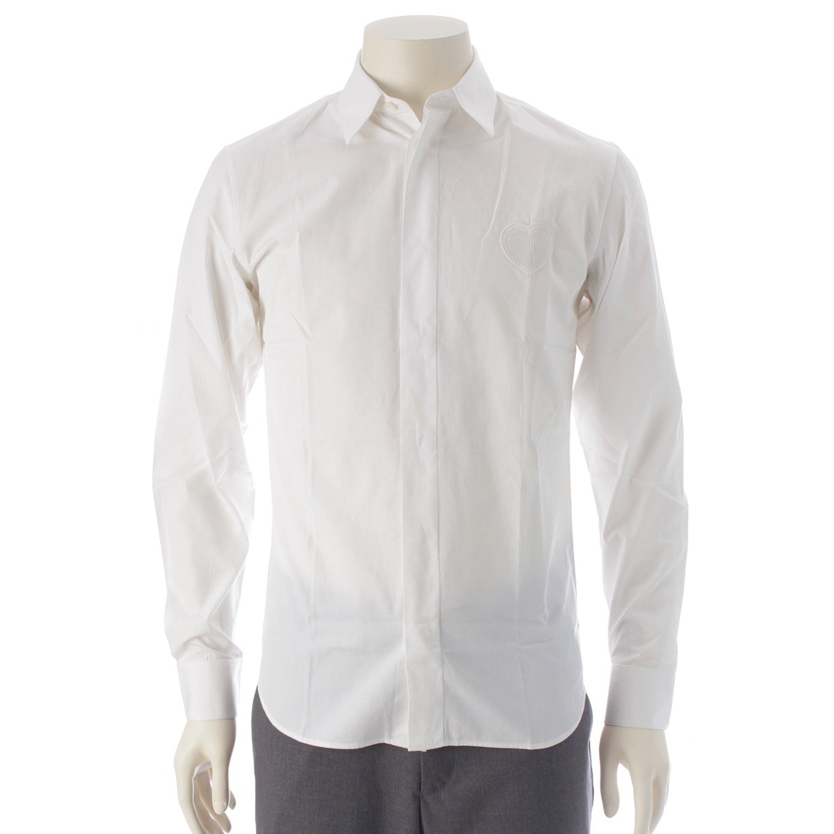 DIOR HOMME cotton Heart Logo Patch Long Sleeve Long sleeve shirt tops 213C533C1581 white 37