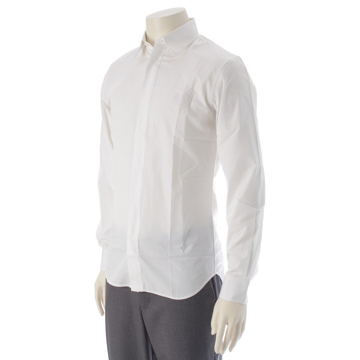 DIOR HOMME cotton Heart Logo Patch Long Sleeve Long sleeve shirt tops 213C533C1581 white 37