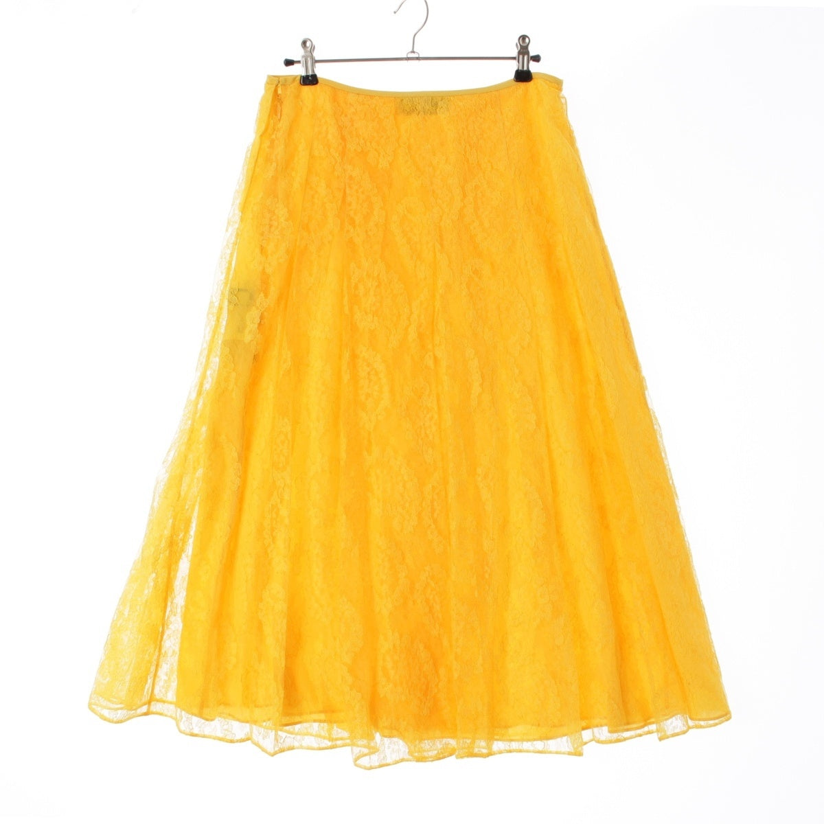 FENDI Nylon cotton Lace Pleated skirt FQ7167 yellow 40