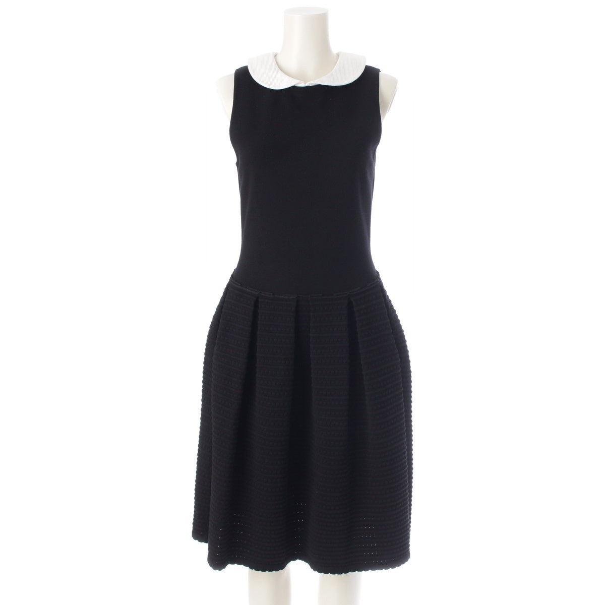 DAISY LIN for FOXEY Detachable collar, 2-way, flared, sleeveless one piece dress 32254 black 38