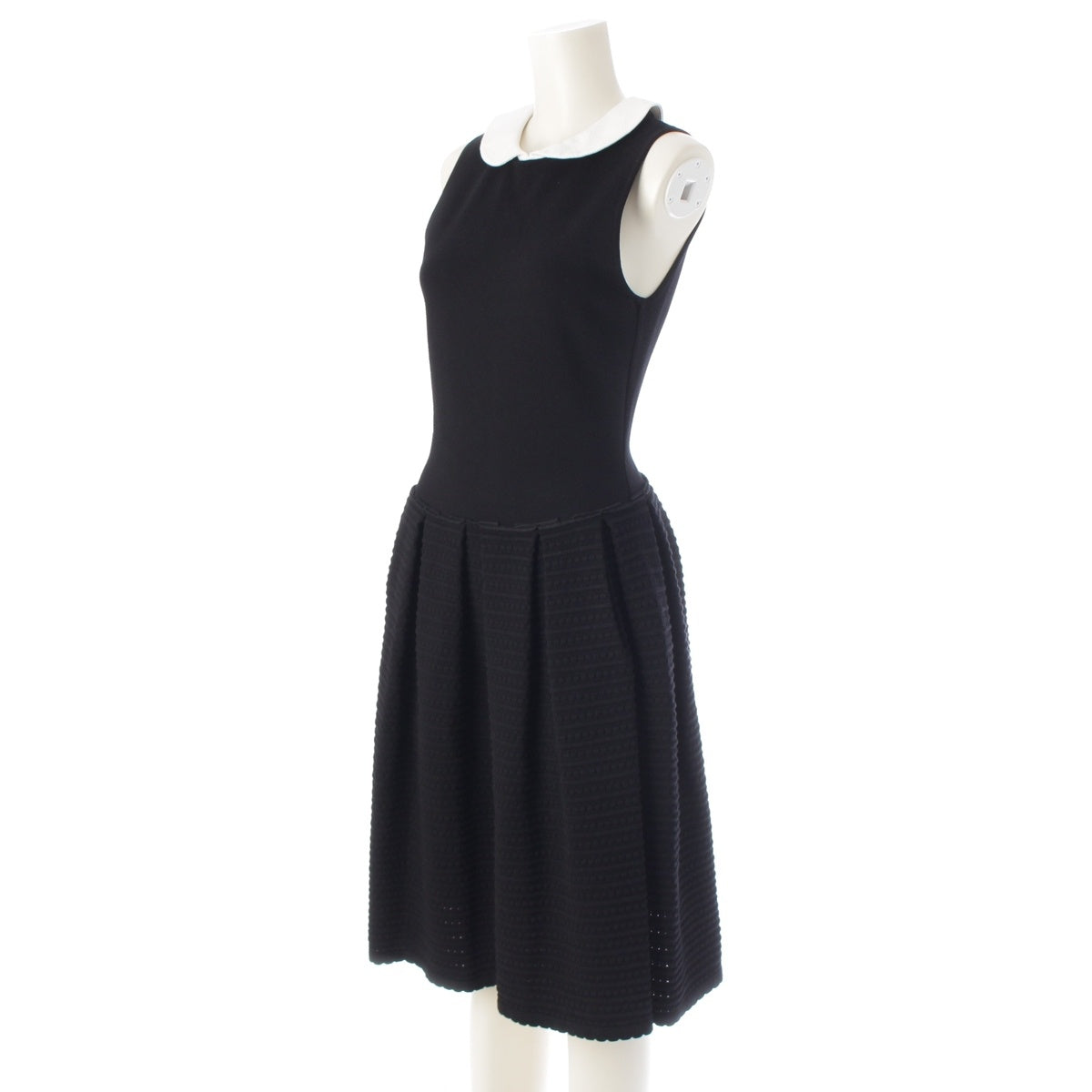 DAISY LIN for FOXEY Detachable collar, 2-way, flared, sleeveless one piece dress 32254 black 38