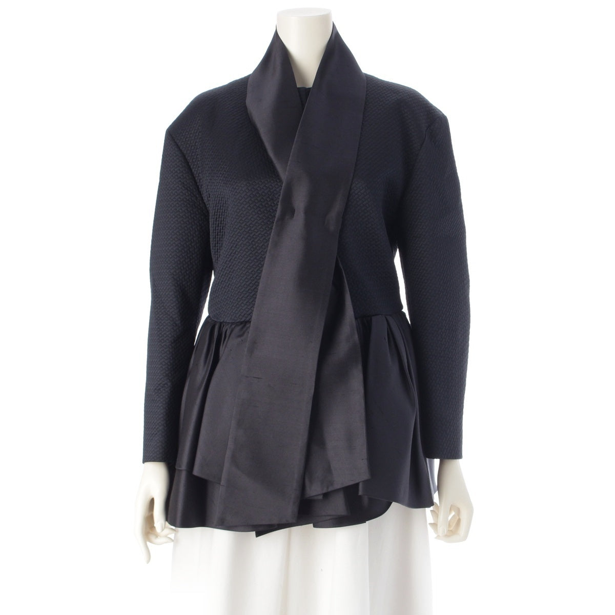 Drawer Thai design no collar Tunic Jacket 6522-299-0746 Navy