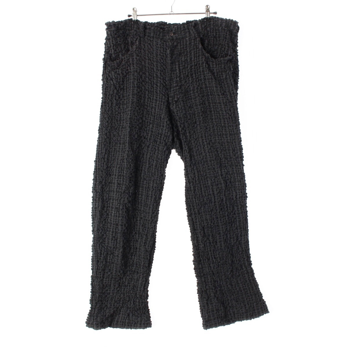 ISSEY MIYAKE MEN Linen linen Mesh bumpy check wide Pants Bottoms ME91-FF120 black L-XL